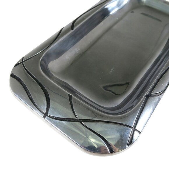 Lenox “Vibe” Silver-Tone 14.5" Bread Tray – Modern Hollowware, c. 2000s - Picture 1 of 5